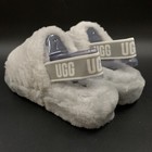 Ugg Fluff Yeah Slide Grey Wavy Wool Slingback Slipper Sandal Womens Us 7