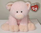 Ty Pluffies - Piggy The Pig  9 Inch  New Mwmts Soft Plush Stuffed Animal Toy