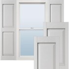 Exterior Vinyl Raised Panel Shutters 12w X 59h White Pair With Hardware