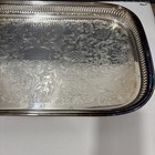 Vintage Oneida Ridgewood Silver Plate Footed Oblong Gallery Tray 19 5   