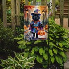 Caroline s Treasures Black Chow Chow Halloween Trick Or Treat Garden Flag