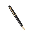 Montblanc Meisterstuck 149 Fountain Pen Gold F With Leather Pen Sleeve New