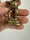 South Indian 1900s Antique Bronze Statue Of Ganesha On Lotus Elephant God Deity