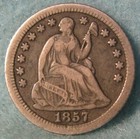 1857-o Seated Liberty Silver Half Dime   Old Us Coin  535