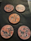 Five African Coasters And Holder    E9426txx