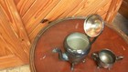 Footed Silver Plate Vintage Pitcher  Sugar Bowl Set Crosby Quality 1940