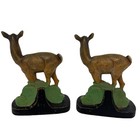 Antique Hubley  399 Wild Deer Cast Iron Rifle Hunting Bookends