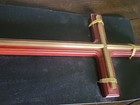 Vintage Wooden Metal Wall Cross Holy Religious Christ Cherry Brown Quality