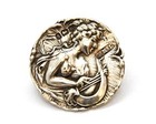 Antique Sterling Silver Art Nouveau Buttons  Set Of Five