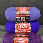 Lot Of 4 Red Heart Super Saver Yarn   Worsted Weight   Shades Of Purple