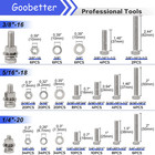 240pcs 1 4  5 16  3 8  Stainless Steel Hex Bolt Nut   Washer Assortment Kit