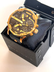 New Diesel Dz7371 Mr  Daddy 2 0 Gold Dial Leather Strap Men s Watch