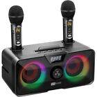 Portable Bluetooth Karaoke Machine With Led Lights   2 Uhf Wireless Microphones