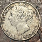 1890 Newfoundland 20 Cents Victoria Historic Silver Coin Low Mintage Rare      