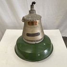 Wwii Appleton Explosionproof Industrial Pendant Light W  Green Shade Globe