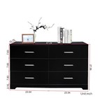 6 Drawer Double Dresser Black Wide Storage Chest Of Drawers Bedroom Living Room