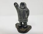 Small Inuit Vintage Signed James    jim    Omiak Carved Soapstone Eskimo Standoff 4 
