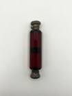 Antique Victorian Ruby Red Glass   Sterling Caps Double Ended Scent Bottle 5   