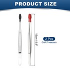 Craft Tweezers With Rubber Tips  2 Pcs Pvc Coated Tweezers Set  Black red 5 9 
