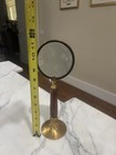 Brass And Wood Upright Magnifying Glass   Antique   Elegant 