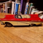 Nice Vintage  Tin Litho Friction  1957 Ford Fairlane 500 Convertible