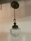 Vintage Art Deco 1920s-40 s Nouveau  pendant Light glass Shade Light Fixture