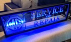 Mg Mga Mgb Service And Repair Mirrored Blue Led Lighted Sign 