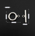 Large 925 Sterling Silver 21mm Big Clunky Toggle Clasp 1 Set Jewelry Findings