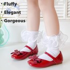 Girls Ruffle Socks Frilly Double Lace Cotton Turn Cuff For Toddler Little Gir   