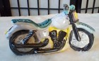 Vintage Ceramic Motorcycle Bank With Stopper Hand Painted  