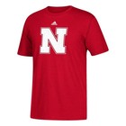 Nebraska Cornhuskers Ncaa Adidas Men s Sideline Team Logo Red  T-shirt