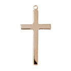 Gold Plated Sterling Silver High Polished Cross Medal Pendant Necklace 24  Chain