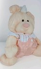 Vintage 1986 Fisher Price Puffalump Bear Cub In Romper Peach Nylon Plush Animal 
