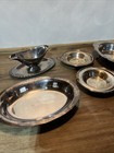 Set Of Five Silver Plated  Dishes And Gravy Dispenser 