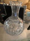 Vintage Vase brilliant Deep Cut Clear Crystal Vase  8 5   
