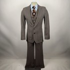 Angels Flight 3 Piece Suit Mens 38 Jacket 32 31 Pants Bell Bottom Vtg 70s Disco