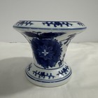 Vintage Blue White Chinese Porcelain Vase Planter Floral Chinoiserie Jar 