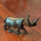Wood Rhinoceros Figurine Sculpture - Rhinocero Animal Figurine