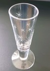 Vtg Mid Century Atomic Starburst 5  Shot Glasses Whiskey Clear Etched Set Of 4
