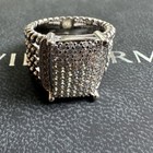 David Yurman Sterling Silver 925 16x12mm Wheaton Pave Diamond Ring Size 8