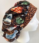 Coffee Print Size Medium Medical Bouffant Scrub Cap Surgery Hat