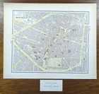 Vintage 1901 Brussels Belgium Map 14 x11  Old Antique Original Jardin Botanique