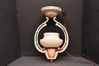 Antique Pendant Custard Glass Shade Chandelier Ceiling Lamp Art Nouveau Deco