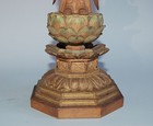Wooden Sculpture  Amida Buddha Standing On Lotus Base  Antique  Japan
