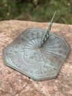 Vintage Brass Sundial Garden Ornament Octagon Time Began In A Garden Patina