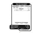 Pull Tab Ticket - Jars - Game - Pigs In A Blanket - 2 680 Ct