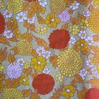 Vtg Burlington House Flat Sheet Orange Flower Power Nwot Mod 60   s70   s 81x104   