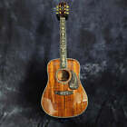 Zuwei Zwd-45 Full Koa Acoustic Electric Guitar Abalone Shell Ebony Fretboard Eq