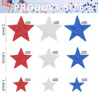 200 Pcs Red White Blue Glitter Foam Star Stickers     3 Sizes Self-adhesive Foam S