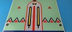 Vintage Indian Gasoline Porcelain Sign - Americana Chief Large Gas Pump Sign